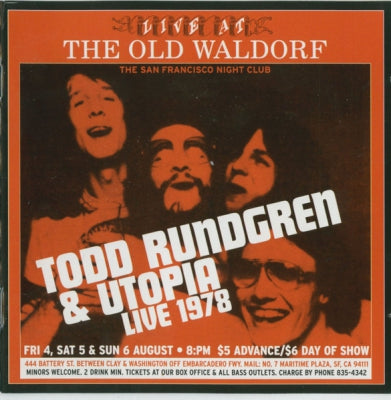 TODD RUNDGREN & UTOPIA - Live At The Old Waldorf