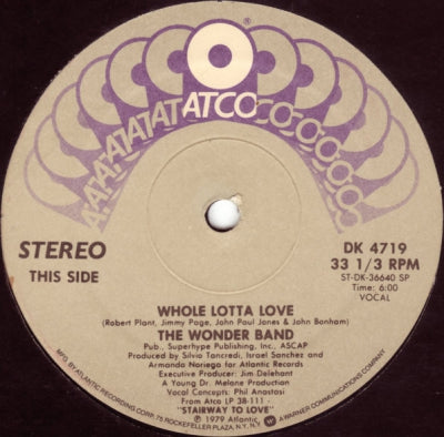 THE WONDER BAND - Whole Lotta Love