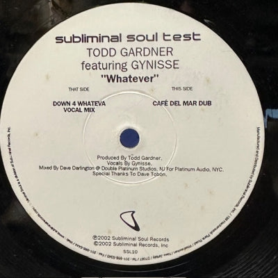 TODD GARDNER FEATURING GYNISSE - Whatever