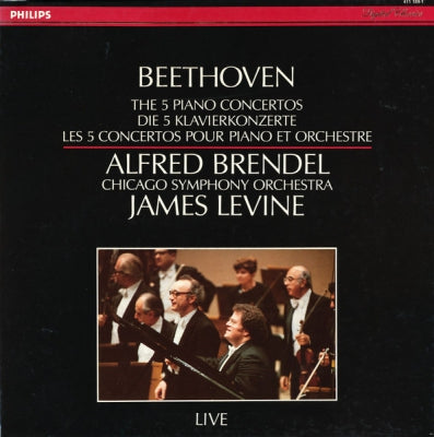BEETHOVEN, ALFRED BRENDEL, CHICAGO SYMPHONY ORCHESTRA, JAMES LEVINE - The 5 Piano Concertos = Die 5 Klavierkonzerte = Les 5 Concertos Pour Piano Et Orchestre (Live)