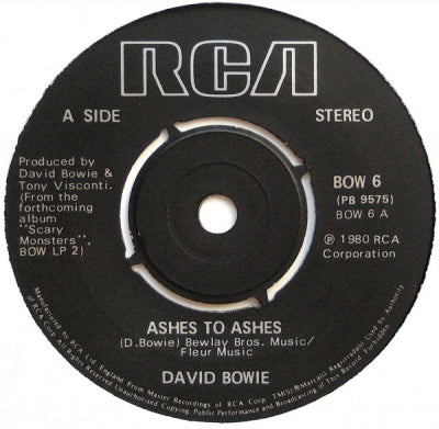 DAVID BOWIE - Ashes To Ashes / Move On