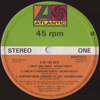 VARIOUS ARTISTS - 6 Of The 60's
