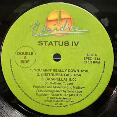 STATUS IV - You Ain't Really Down / Lovin' You