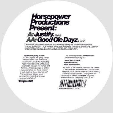 HORSEPOWER PRODUCTIONS - Justify / Good Ole Dayz