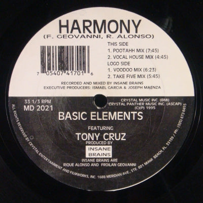 BASIC ELEMENTS FEATURING TONY CRUZ - Harmony
