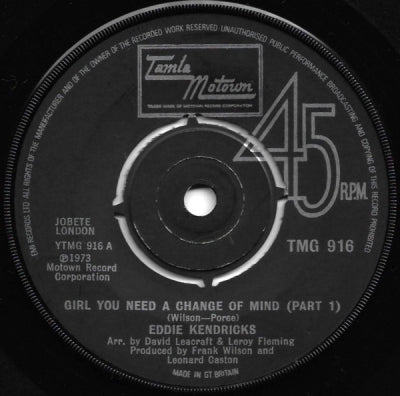 EDDIE KENDRICKS - Girl You Need A Change Of Mind