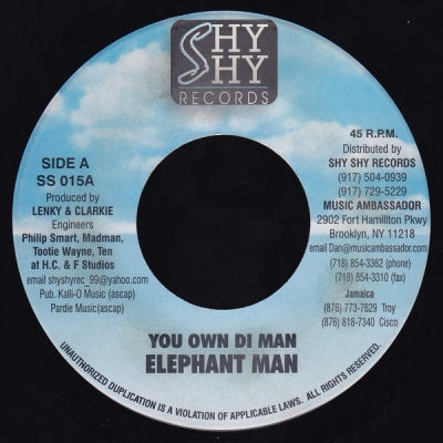 ELEPHANT MAN / ZICKA P - You Own Di Man / Well Well