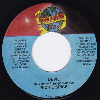 RICHIE SPICE / FIRE HOUSE CREW - Devil / Lovers Race (Version).