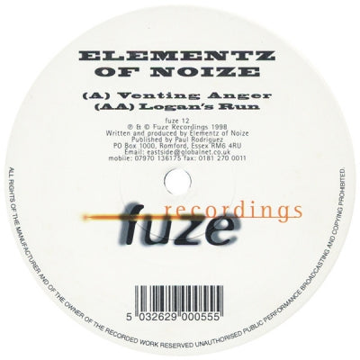 ELEMENTZ OF NOIZE - Venting Anger / Logan's Run