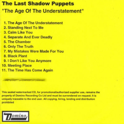 THE LAST SHADOW PUPPETS - The Age Of The Understatement