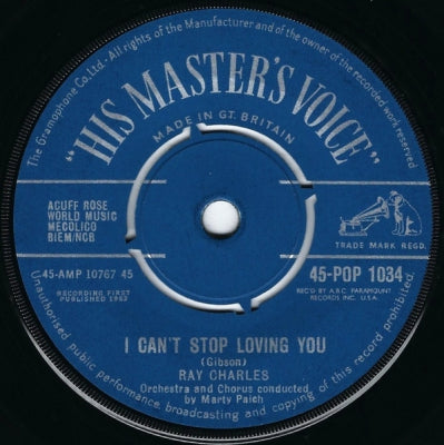 RAY CHARLES - I Can't Stop Loving You /