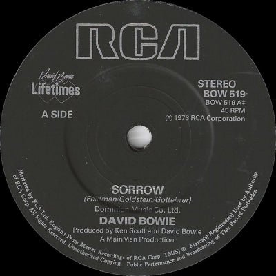 DAVID BOWIE - Sorrow / Amsterdam