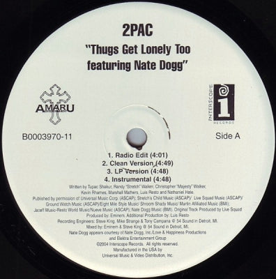 2PAC - Thugs Get Lonely Too / Hennessey (Red Spyda Remix).
