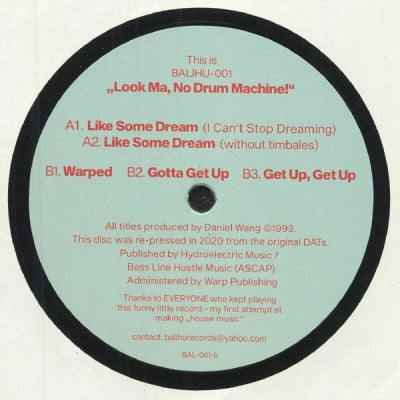 DANIEL WANG - The Look Ma No Drum Machine EP