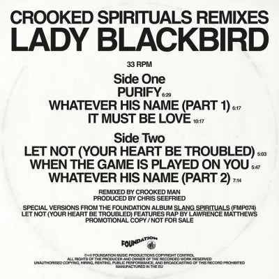 LADY BLACKBIRD VS CROOKED MAN - Crooked Spirituals