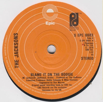 THE JACKSONS  - Blame It On The Boogie