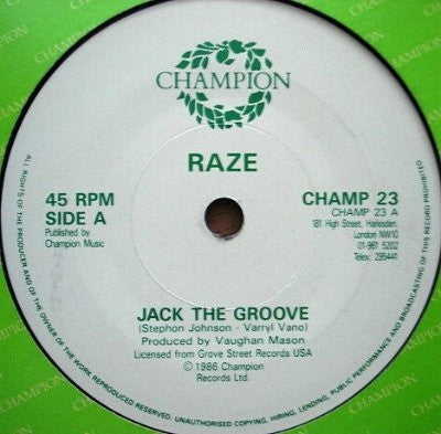 RAZE - Jack The Groove / Bonus