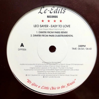LEO SAYER / AVERAGE WHITE BAND - Easy To Love / Let’s Go Round Again