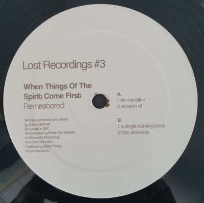 STEVE BICKNELL - Lost Recordings #3 - When Things Of The Spirit Come First