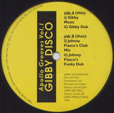 APOLLO GROOVES - Apollo Grooves Vol. I - Gibby Disco