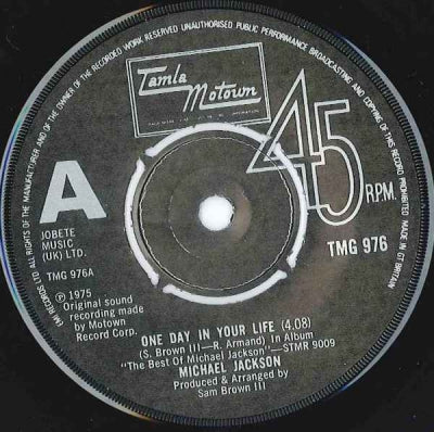 MICHAEL JACKSON - One Day In Your Life / Take Me Back