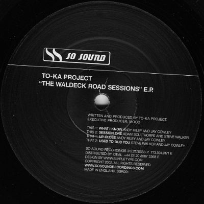 TO-KA PROJECT - The Waldeck Road Sessions E.P.