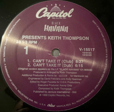 KEITH THOMPSON - Can't Take It