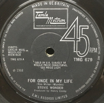 STEVIE WONDER - For Once In My Life