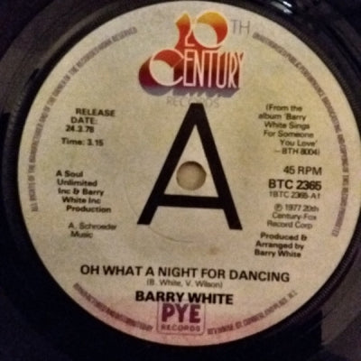 BARRY WHITE - Oh What A Night For Dancing / You're So Good You're Bad