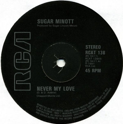 SUGAR MINOTT - Never My Love / Jasmine