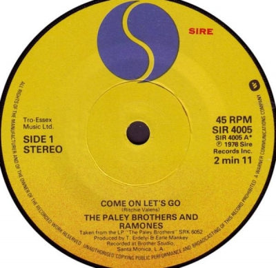 THE PALEY BROTHERS & RAMONES - Come On Let's Go