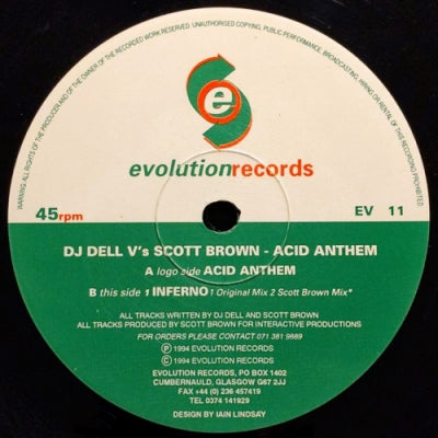 DJ DELL V'S SCOTT BROWN - Acid Anthem / Inferno