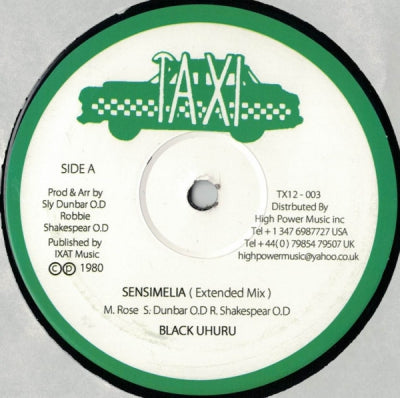 BLACK UHURU - Sensimelia (Extended Mix)