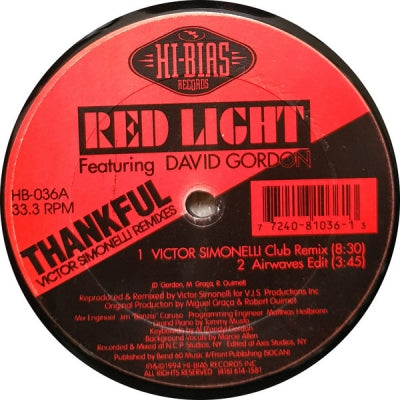 RED LIGHT FEATURING DAVID GORDON - Thankful