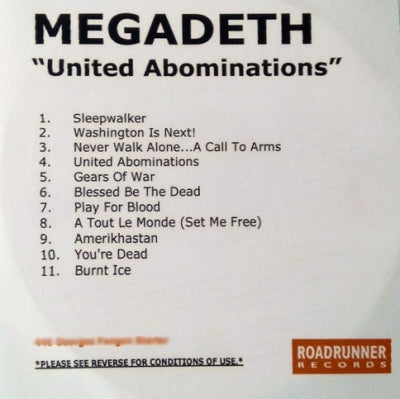 MEGADETH - United Abominations