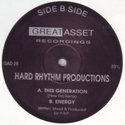 HARD RHYTHM PRODUCTIONS - This Generation (New Era Remix) / Energy