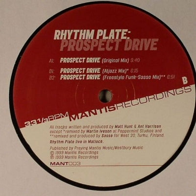 RHYTHM PLATE - Prospect Drive