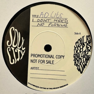 AD LIBS - I Don't Need No Fortune / New York In The Dark