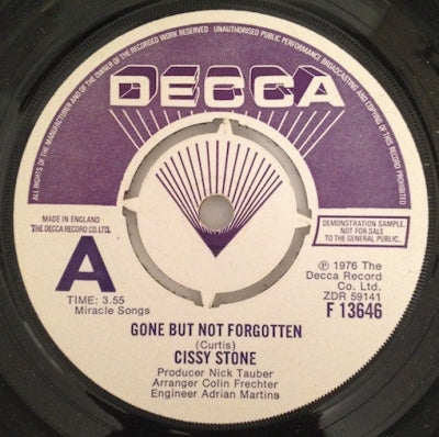 CISSY STONE - Gone But Not Forgotten / Part Of The Band