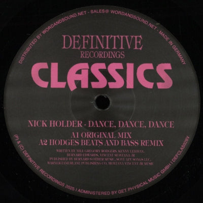 NICK HOLDER - Dance, Dance, Dance