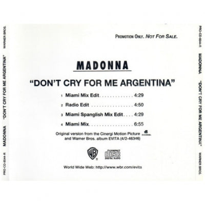 MADONNA - Don't Cry For Me Argentina