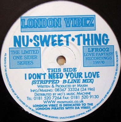 NU-SWEET-THING - I Don't Need Your Love