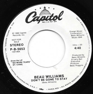BEAU WILLIAMS - Don't Be Gone To Stay