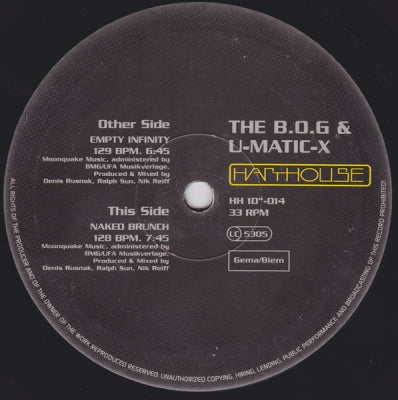 THE B.O.G. & U-MATIC-X - Empty Infinity