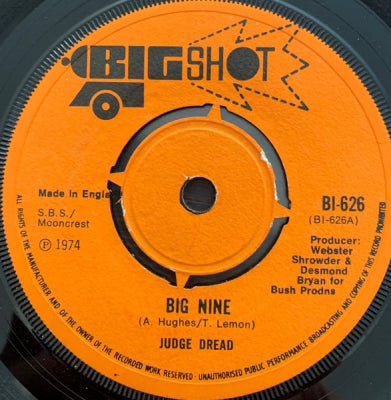 JUDGE DREAD - Big Nine / Nine And A Bit Skank.