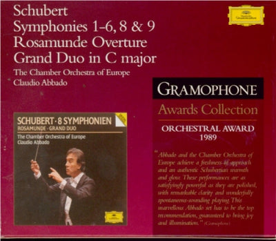 SCHUBERT - THE CHAMBER ORCHESTRA OF EUROPE, CLAUDIO ABBADO - Symphonies 1–6, 8 & 9 · Rosamunde Overture · Grand Duo In C Major