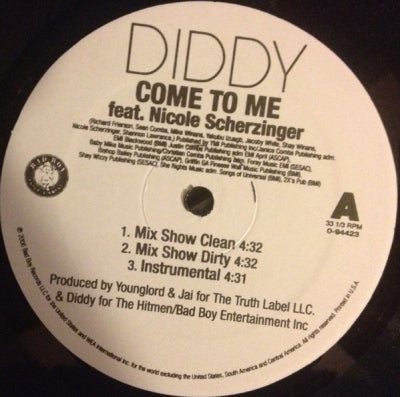 P. DIDDY FEAT. NICOLE SCHERZINGER - Come To Me / Get Off