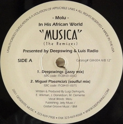 DEEPSWING & LUIS RADIO PRESENTS MOLU IN HIS AFRICAN WORLD - Musica