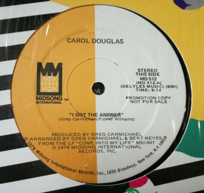 CAROL DOUGLAS - I Got The Answer