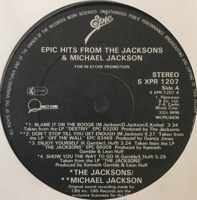 MICHAEL JACKSON / THE JACKSONS - Epic Hits From The Jacksons & Michael Jackson